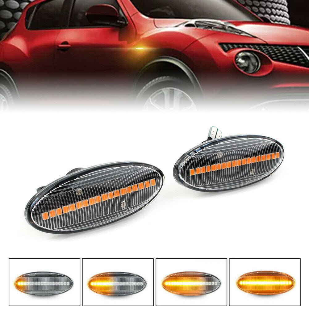 For Nissan Cube Juke Leaf Micra K13 Qashqai Dynamic LED Side Turn Signal Lights