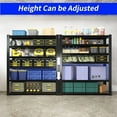 thumbnail image 5 of 78" H Metal Storage Shelving, 3000LBS Heavy Duty Shelves Unit, Adjustable 5 Tier Storage Rack,  Utility Shelf for Garage, Warehouse, Bedroom, Kitchen,18" D×47.5“W×78”H, Black, 5 of 8