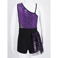 thumbnail image 3 of iiniim Kids Girls Sequin Sleeveless Ballet Gymnastic Leotard Jumpsuit Biketard Dancewear 4-14 A Purple 8, 3 of 7