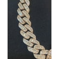 thumbnail image 6 of 8.90 Carats Round Baguette Cut Diamonds Men's Cuban Link Chain Bracelet In Hallmark 14K Rose Gold, 6 of 15