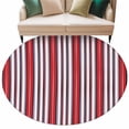 thumbnail image 2 of Round Area Rug 6 Ft, Red Pink Stripes Washable Non-Slip Circle Carpet for Living Room/Bedroom, Country Simple Gradient Vertical Lines Low-Profile Indoor Mats Collection Rugs for Residential, 2 of 7