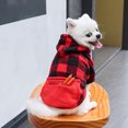 thumbnail image 4 of FUEENIRVA 1Set Pet Christmas Costume Red Grid Pattern Polyester Dog Apparel with Pocket for Festive Atmosphere and Warmth Autumn and Winter, 4 of 7