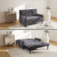thumbnail image 6 of ZIVACATE 3 In 1 Sleeper Sofa Couch Bed Pull Out Velvet Futon Loveseat for Living Room,Grey, 6 of 7