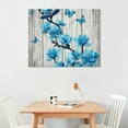 thumbnail image 2 of PRATYUS Blue Magnolia Canvas Wall Art Picture 20x16in for Home Office Decor 20x16in, 2 of 3