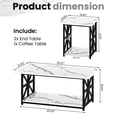 thumbnail image 4 of MIERES Modern 3 Piece Coffee Table Set with Storage Shelves, Wooden Top Living Room Center Table and End Tables, White, 4 of 11