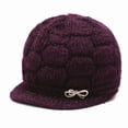 thumbnail image 2 of Holzlrgus Women's Visor Beanie Trendy Warm Hat Winter Wool Lined Elastic Knitted Hat, 2 of 7