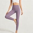 thumbnail image 4 of Ovbmpzd Gray Womens Yoga Pants Tummy Control Petite Slim-Leg Leggings High Waist Casual Long Leggings,S, 4 of 6