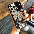thumbnail image 4 of Compatible with iPhone 11 Case Bling Glitter 3D Diamond Rhinestone Girly Case Cute for Women Girls Sparkle Shiny Luxury Crystal Butterfly with Plush Fuzzy Furry Ball Phone Case Gray, 4 of 14