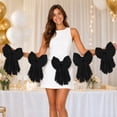 thumbnail image 7 of Large 13x11 Inch Black Christmas Bows, 5-Pack Flocked Velvet Hanging Ornaments for Tree, Garland, Wreath, Holiday Party Backdrop Decorations, 7 of 7