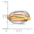 thumbnail image 5 of 14k Tri Color Hollow Gold Polished Rolling Ring Size 8.5 - 6.2 Grams -  Jewelry Gift for Mom, 5 of 6
