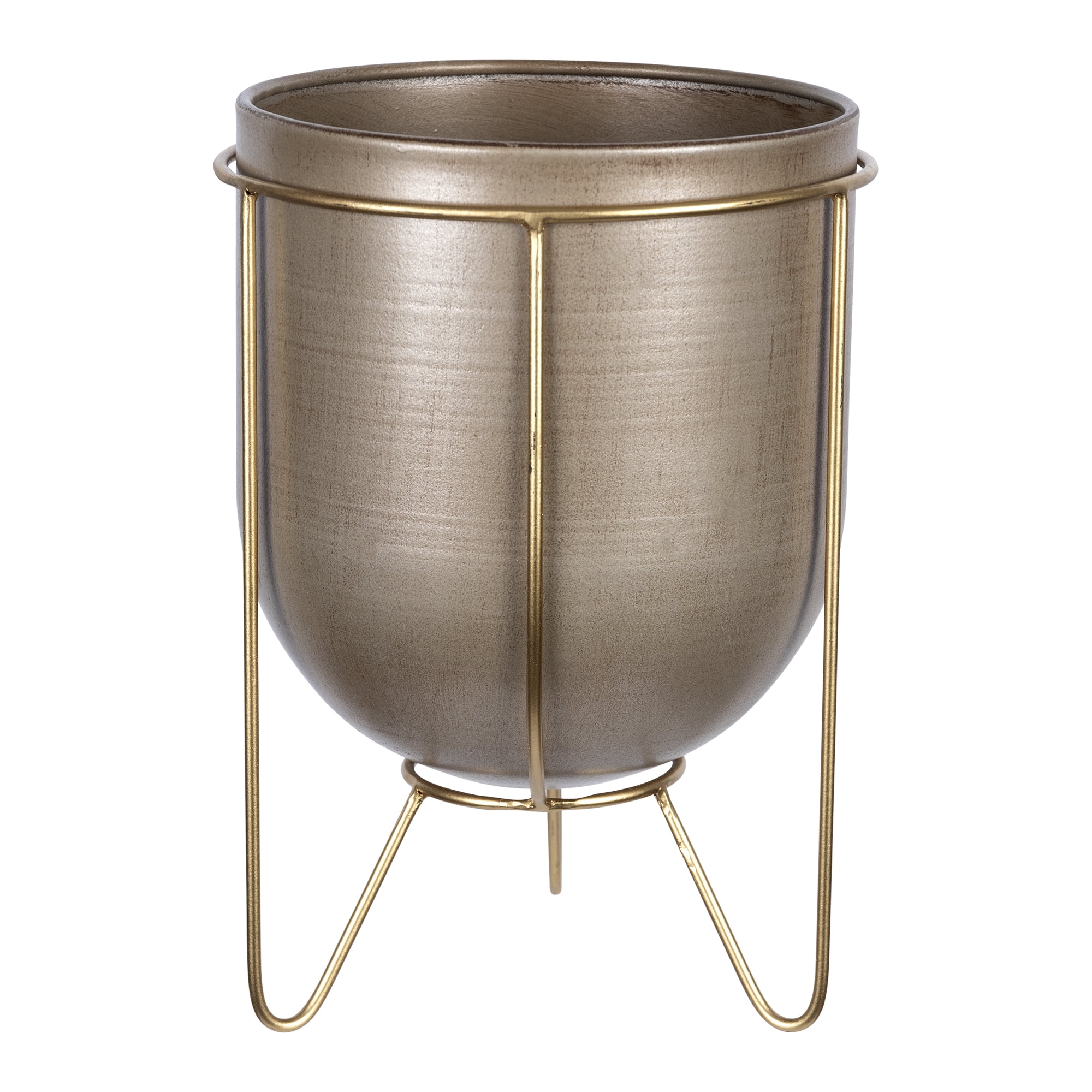 Stratton Home Decor Modern Large Bronze Embossed Metal Plant Stand ...