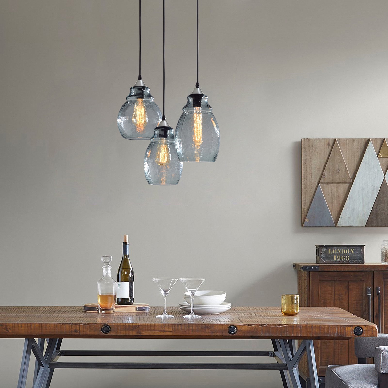 casamotion hammered glass pendant light