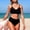 Black, variant on Womens Bikini Sets 2 Piece High Waisted Swimsuits Push Up Twist Front Bathing Suits 2026 Summer Beach Swimwear