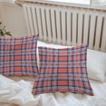 thumbnail image 6 of Throw Pillow Covers 18x18 Inch Set of 2, Orange Blue Waterproof Outdoor Pillow Covers, British Style Buffalo Plaid Lattice Decorative Cushion Pillowcases for Couch, Sofa, Bed, Garden, Patio, 6 of 9