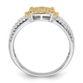 thumbnail image 2 of Auriga 925 Sterling Silver Rhodium/Gold-tone Pav‚ CZ Ring for Women Size- 8, 2 of 6