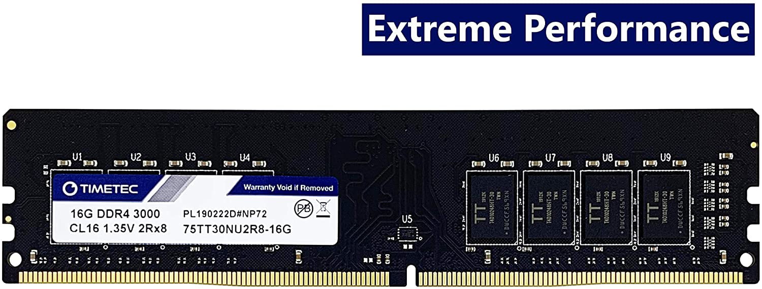 Timetec Extreme Performance Hynix IC DDR4 3000MHz PC4-24000 CL16 1.35V Unbuffered NonECC for Gaming and High-Performance Compatible with AMD and Intel Desktop Memory 16GB
