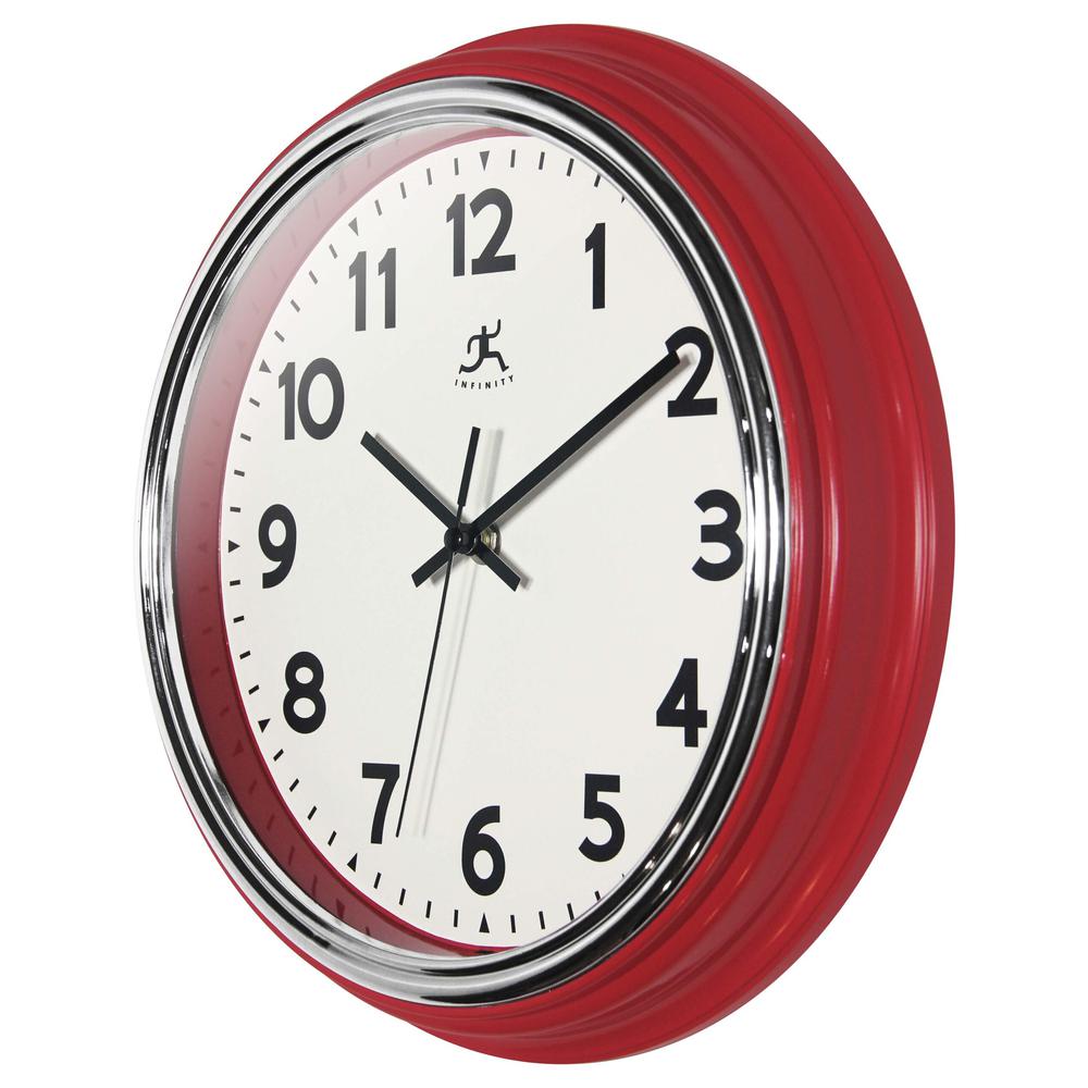 Infinity Instruments Gas Station Classic 12" Wall Clock - Red