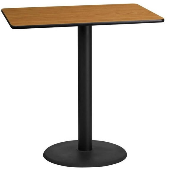 Bowery Hill 24" x 42" Restaurant Bar Table in Black and Natural