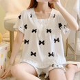 thumbnail image 1 of Conjunto de Pijama de estilo coreano para mujer, ropa de dormir de encaje, conjunto de dos piezas, ropa de noche con lazo, traje de Casa Bonito, 2023, 1 of 4