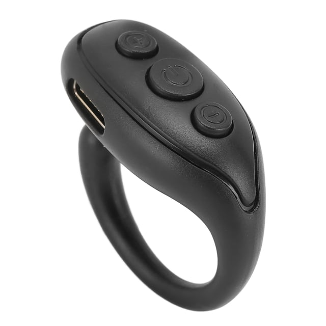 Mobile Phone Remote, Ring Shape Remote Control Page Turner Long Standby Time Multifunction For Take Picture Black