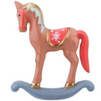 Christmas Rocking Horse Figurine Wooden Crafts Desktop Decor