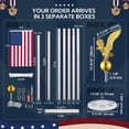 thumbnail image 6 of Yescom Bravery 25ft 13 Gauge Sectional Flag Pole Kit with Solar Powered Light US Flag Gold Eagle Topper, 6 of 10