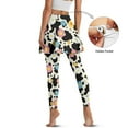 thumbnail image 4 of COEQINE High Waist Elastic Skirted Legging for Women with Pockets Cow Spots and Daisy Floral Print Comfy Ruffle Pleated Tennis Skirts with Leggings Soft Golf Pickleball Leggings, XS, 4 of 7