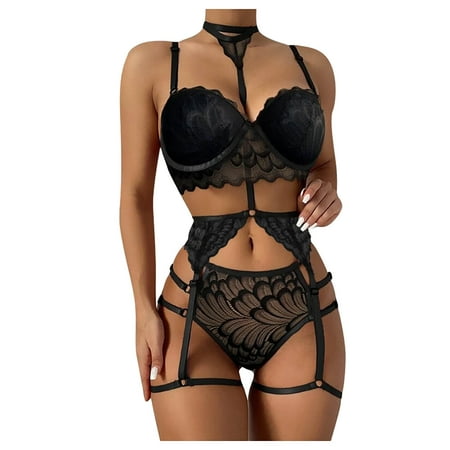 

New Fashion Lace Lingerie Underwear Sleepwear Steel Ring Pajamas Garter under Wear Men Lace Bodysuit Long Sleeve Short Set