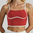 thumbnail image 2 of JIAYUE Women's Tank Tops Solid Color Sleeveless Workout Square Neck Longline Sports Vest Support Crop Yoga Spaghetti Strap Built In Bras Trendy Female Camisole, 2 of 5