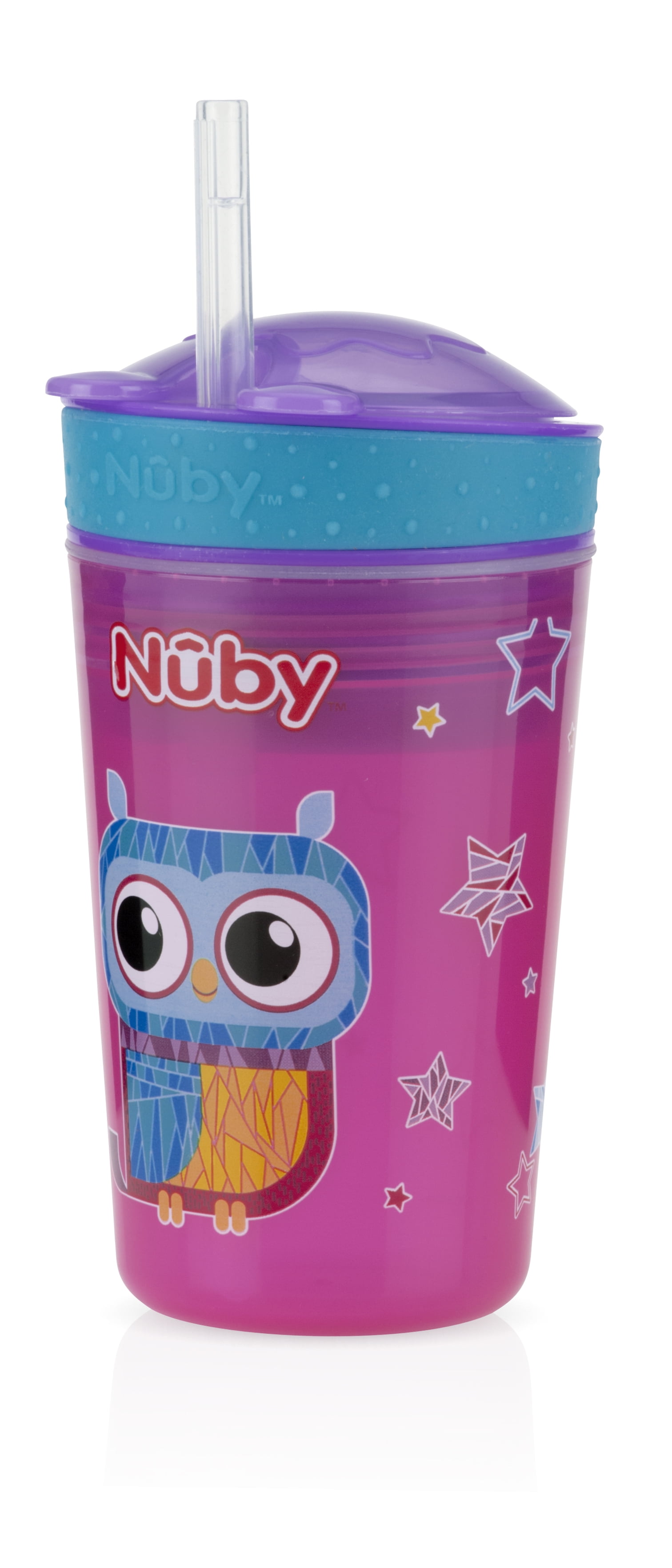 Red//Green 2 Pack Nuby Snack N Sip 2 in 1 Snack and Drink Cup,