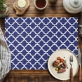 thumbnail image 2 of Placemats Set of 6, Navy Blue Morocco Pattern Place Mats Geometric Tablemats Washable Placemat Table Decoration for Kitchen Table Dinner Party Home Decor Indoor Outdoor 13x19 Inch, 2 of 9