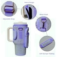 thumbnail image 3 of Bling Water Bottle Holder with Adjustable Strap & Straw Cover for Cup 40 oz Tumbler with Handle, Water Bottle Carrier Bag with Phone Pocket & Carabiner for Cup Accessories, 3 of 7
