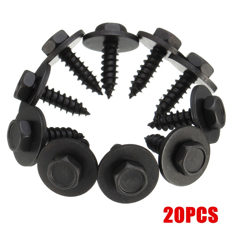 BMW SELF TAPPING TAPPER SCREW /& WASHER 4.8 x 19 mm BLACK 8mm HEX HEAD