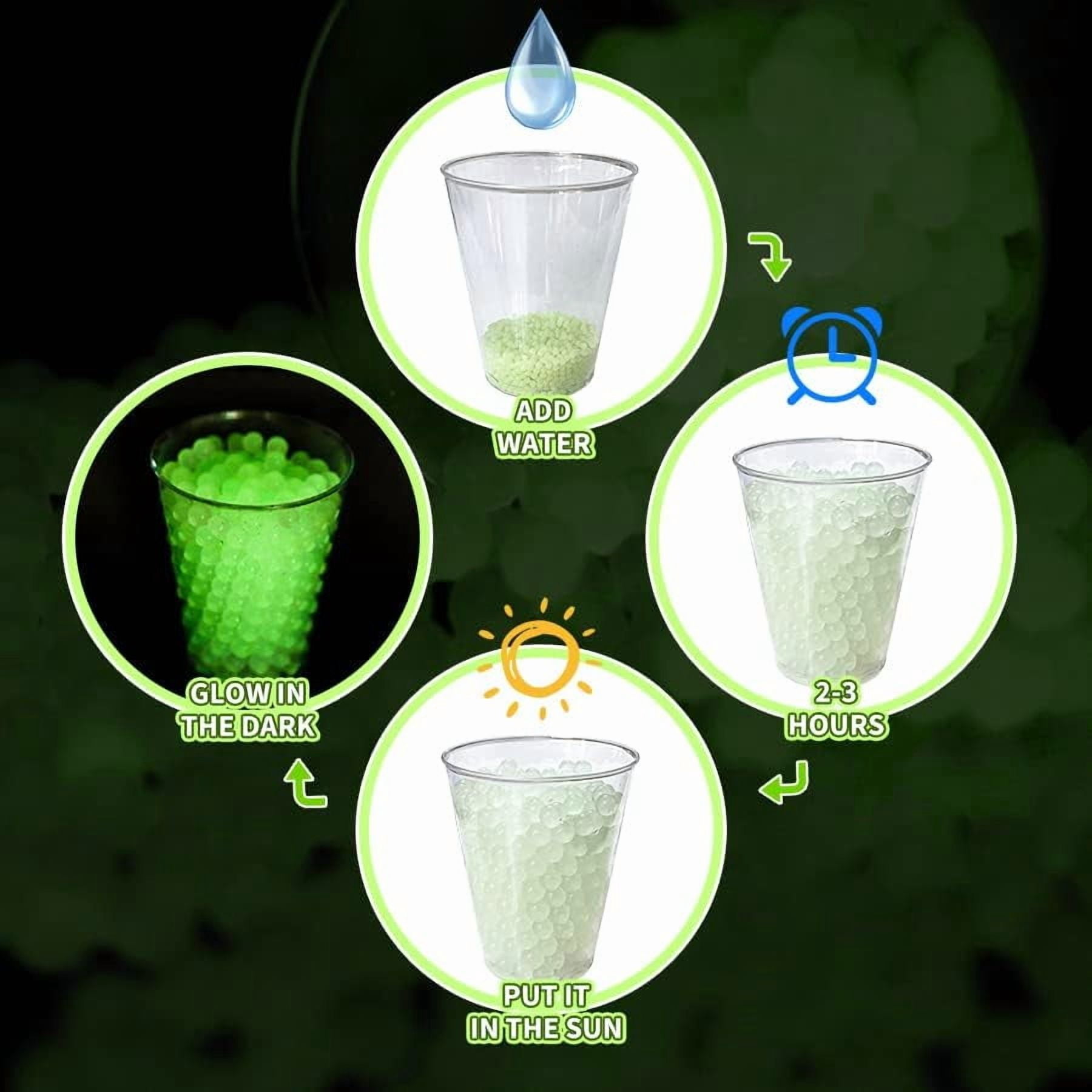 Gel Ball Blaster Ammo Glow in The Dark, Splatter Ball Gun Refill Ammo,1 Bottle, 16000pcs Luminous Gel Balls, 7-8mm Water Beads, Compatible for Orby Gun, for Ages 14+