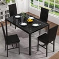 thumbnail image 5 of Lamerge dining table set for 4, glass dining table and chairs set with 4 PU leather chairs, for small kitchens, apartments, breakfast corners, small dining tables, 5 of 8