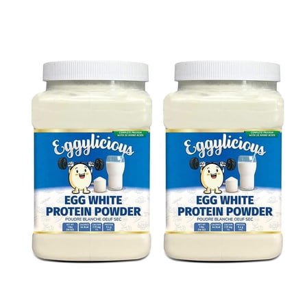 Eggylicious - PACK of 2 - Egg White (Albumin) Powder, Dried Natural Protein Powder, Made from Fresh Eggs, Pasteurized,Non-GMO, No Additives, Used for Baking Icing,1lbs(16oz)