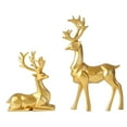 thumbnail image 1 of jifeng 2 Pcs Figurine de Cerf en Résine Décoration Statue Or, 1 of 8