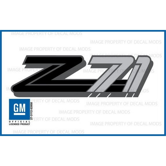 Decal Mods Z71 Black & Gray Decals Stickers fits Chevy Silverado / GMC Sierra - FB (1999-2000) bed side 1500 2500 HD (set of 2) | FG6Y1