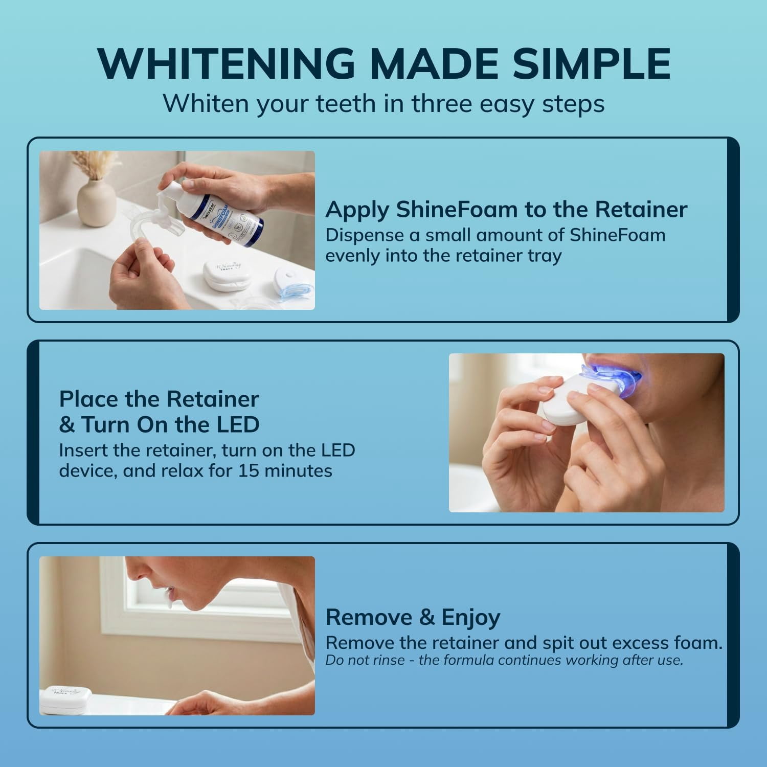 Swissker by Swissklip LED Tooth Whitening Kit — LED Light Kit with Blue Light Activation – Professional Teeth Whitener with Mouthpiece Tray – at Home Teeth Whitening Device System