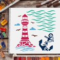 thumbnail image 6 of 1pc Nautical Stencils Template Plastic Lighthouse Drawing Painting Stencils Square Reusable Stencils, 6 of 9
