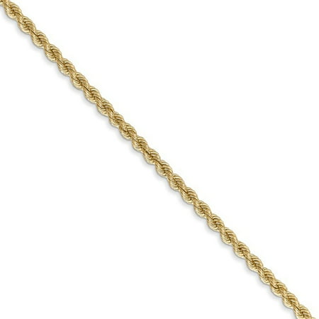 Elegant Handmade Necklace - 2.25mm, 14k Yellow Gold, Handmade Solid Rope Chain Necklace
