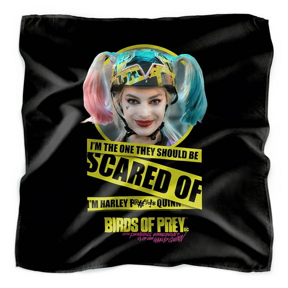 Birds of Prey Harley Quinn Scared Of Bandana (21 in x 21 in)