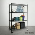 thumbnail image 2 of CAPHAUS 4-Tier Commercial Grade Heavy Duty Adjustable Height Wire Shelving w/ Wheels & Leveling Feet, Storage Metal Steel Shelf, Garage Shelving Storage, Utility Wire Rack Storage Shelving Unit, 2 of 9