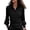 Black, variant on Shirts for Women Trendy Long Sleeve Puff Sleeve Blouse for Women Solid Button Down Ruffle Detail Turn Down Collar Loose Fit Black L