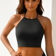 thumbnail image 3 of Women's Bikini Top Tummy Control V Neck Bathing Suit Top Swimwear Top No Bottom Included,Black,L, 3 of 6
