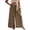 Coffee, variant on Womens Vacation Casual Pants Light Textured Pleated Waist Detachable O-Ring Belt Wide Leg Trousers Bottoms for Beach Errands and Sightseeing, Size (S-XL)