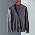 thumbnail image 1 of Suéter de hombre, cárdigan informal de negocios, cuello en V, suéter de color sólido, abrigo, suéter de primavera y otoño para hombre, entrega de una pieza para hombre, 1 of 6