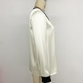 thumbnail image 6 of YueHuiYing Women's Elegant Pearl-Button Deep V-Neck Color-Block Single-Breasted Long-Sleeve Top/Blouse, 6 of 9