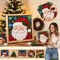 thumbnail image 6 of SeekLGT Christmas Santa DIY Kit, DIY Cloth Sewing Kit, Framed Holiday Fabric Quilt Art Craft Set, Seasonal Wall Decor Project for Adults, Kids, Beginners, 6 of 9