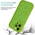 thumbnail image 3 of Compatible with iPhone 13 Pro Case, Cheetah Print Shockproof Soft TPU Protective Case for Women Girls, Slim Anti Scratch Leopard Case for iPhone 13 Pro 6.1 Inch, Green, 3 of 15